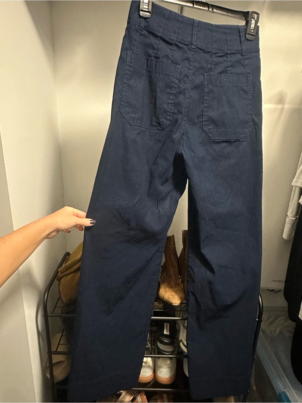 Maeve by Anthropologie Womens Navy Wide-Leg Chinos - Picture 2 of 5